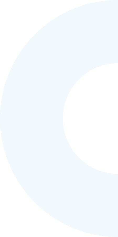Partial blue circular arc forming a large letter C on a black background.
