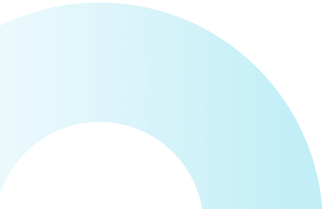 Abstract cyan arc gradient on a black background, suggesting a partial circle.